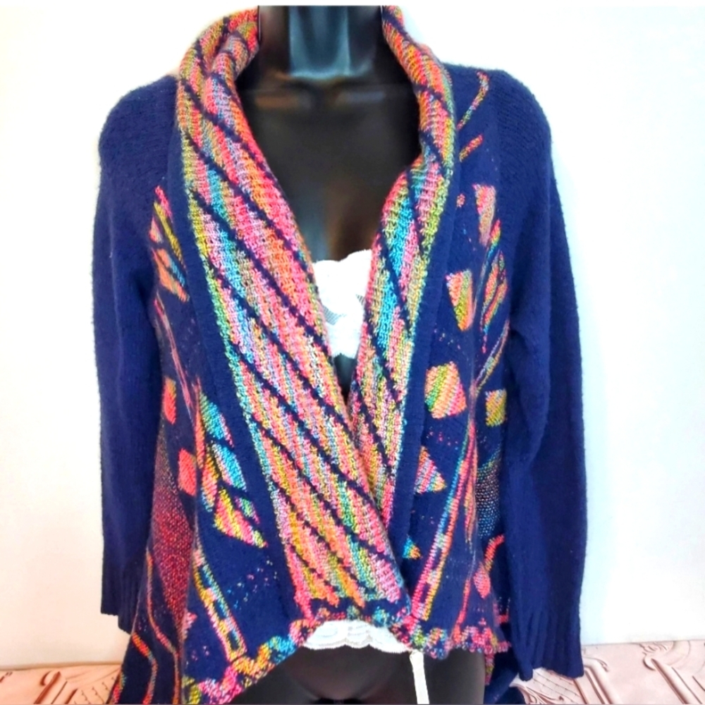 Unknown brand Aztec Graphic Long Sleeve Flyaway Women Cardigan